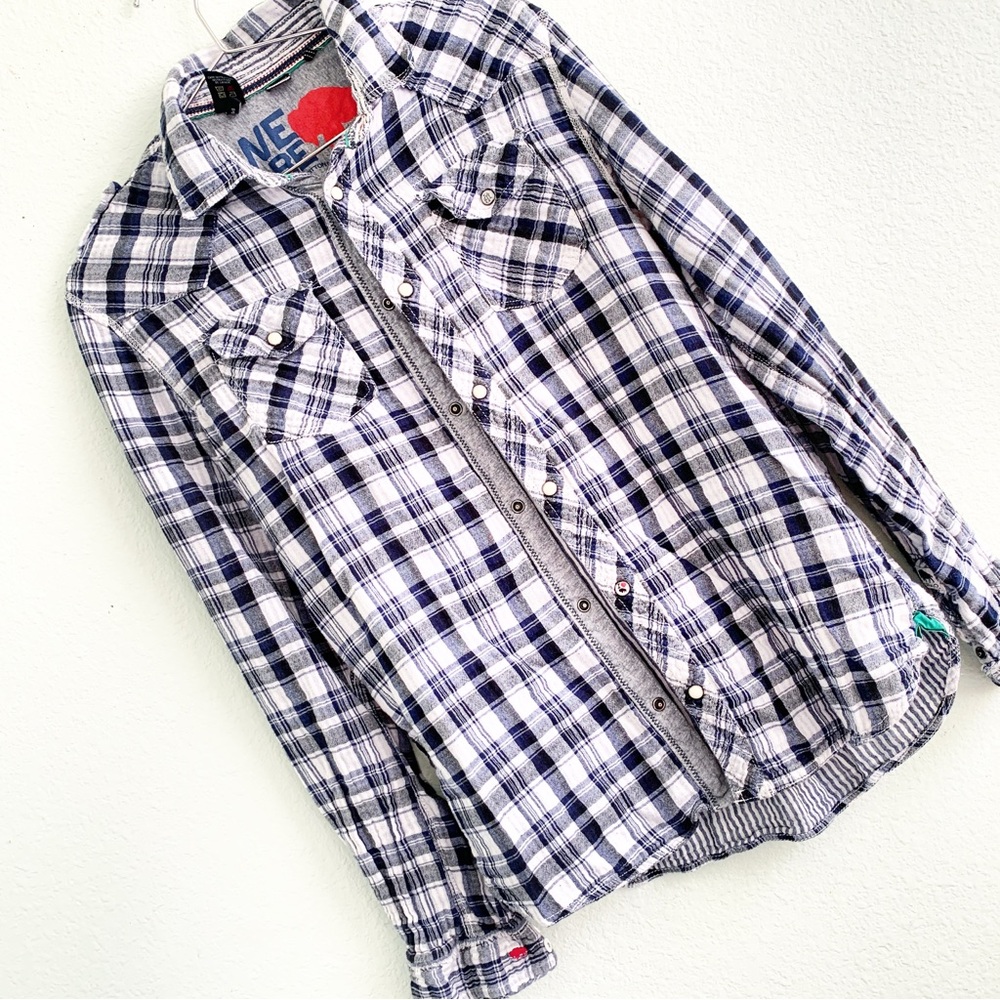BUFFALO BY DAVID BITTON plaid flannel button up down shirt top mens Medium